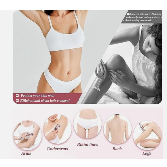 Akunbem Electric Razor Women Legs Bikini Trimmer Shaver Pink Brand New - Picture 4 of 4